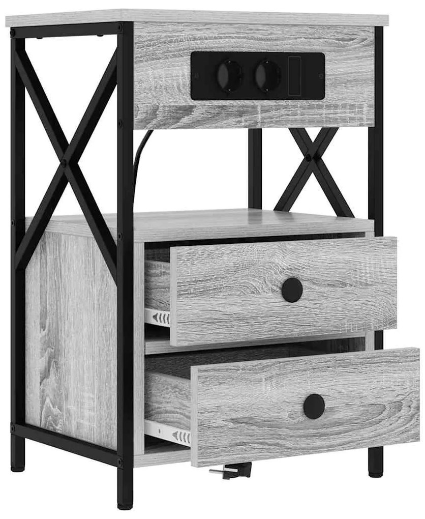vidaXL Κομοδίνο Γκρι sonoma 40 x 31 x 60 εκ. Επεξεργασμένο ξύλο