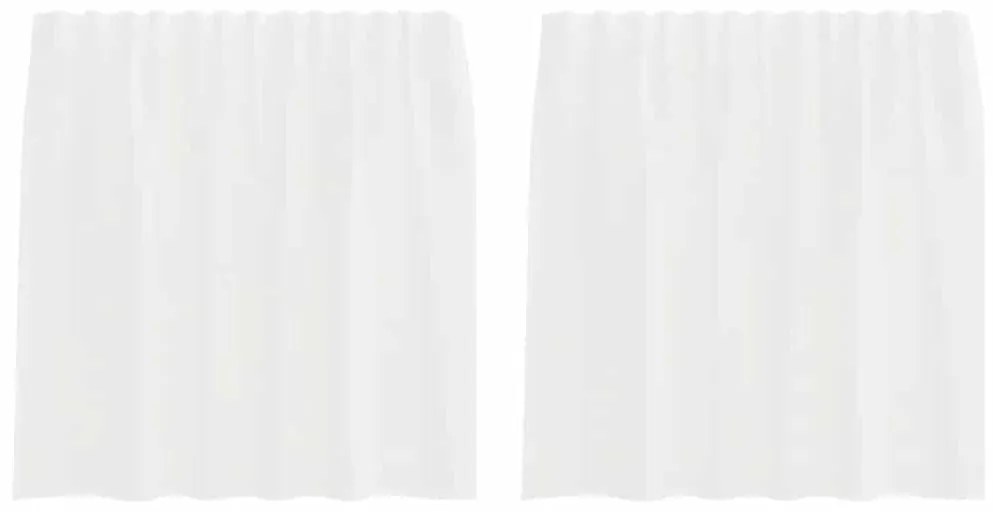 vidaXL Κουρτίνες Voile με βρόχους 2 τεμάχια Λευκό 140x140 cm