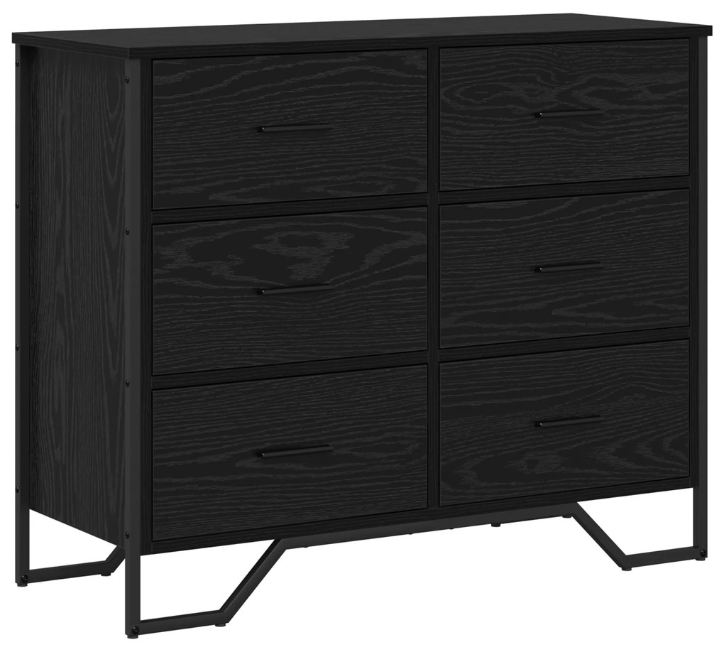 vidaXL Κομοδίνο Μαύρης Βελανιδιάς 91x35.5x74.5 εκ Επεξεργασμένο Ξύλο