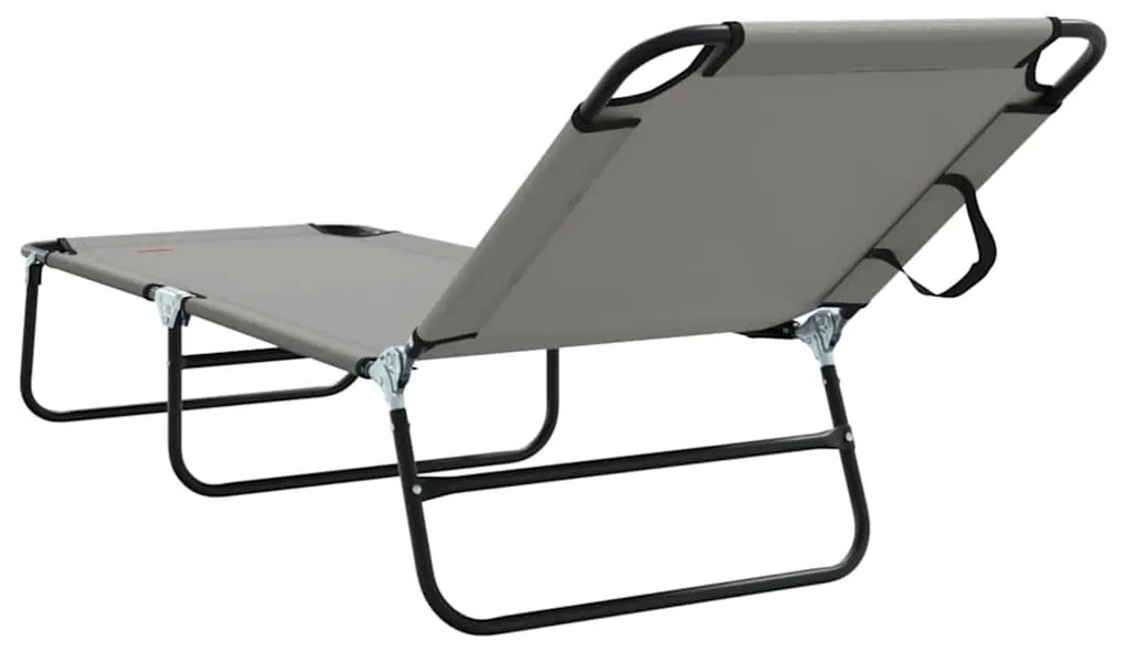 vidaXL Πτυσσόμενη ξαπλώστρα 2 pcs Γκρι 56 x 189 x 87 εκ. ύφασμα