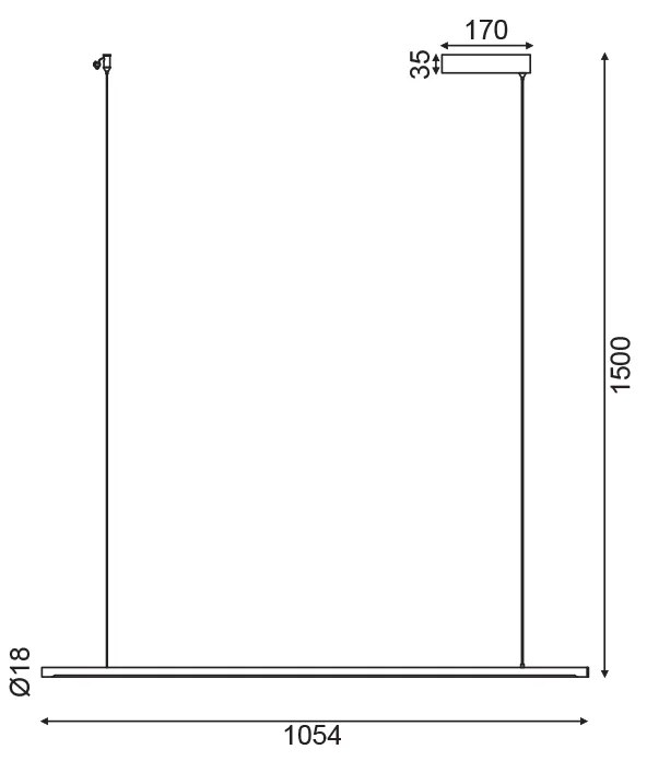 ΚΡΕΜΑΣΤΟ ΦΩΤΙΣΤΙΚΟ LED 18W 3000K 920LM ΛΕΥΚΟ ΑΛΟΥΜΙΝΙΟ DIMMER ΑΦΗΣ 105Χ1,8ΧΗ150CM AVENUE - 1.5W - 20W - ZM16LEDP105WH