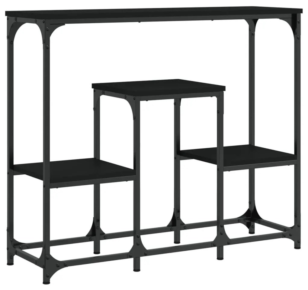 Τραπέζι Κονσόλα Μαύρο 89,5 x 28 x 76 εκ. από Επεξεργασμένο Ξύλο - Μαύρο