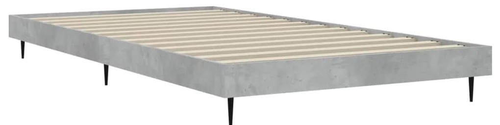 vidaXL Πλαίσιο Κρεβατιού Γκρι Σκυροδέματος 100x200 εκ. Επεξεργ. Ξύλο