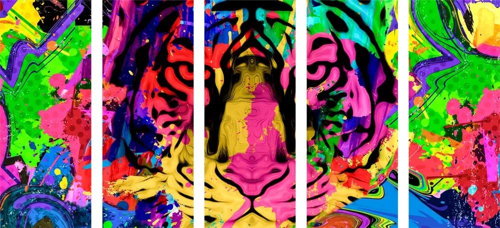 Εικόνα 5 μερών πολύχρωμο κεφάλι τίγρεων