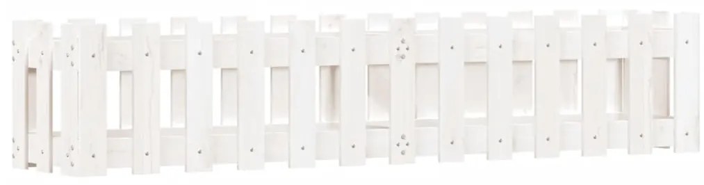 vidaXL Ζαρντινιέρα Υπερυψωμένη Σχ Φράχτη Λευκή 150x30x30εκ Μασίφ Πεύκο