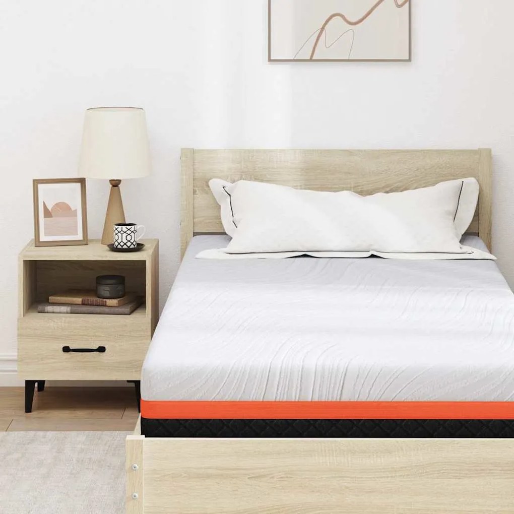 vidaXL Στρώμα Λευκό και Μαύρο 120 x 200 cm Αφρός Εμποτισμένος με Gel