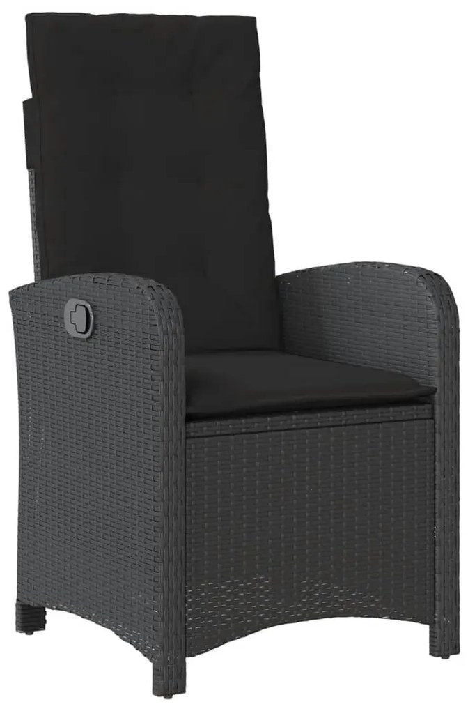 vidaXL Σετ Τραπεζαρίας Κήπου 3 τεμ. Μαύρο Συνθετικό Ρατάν με Μαξιλάρια