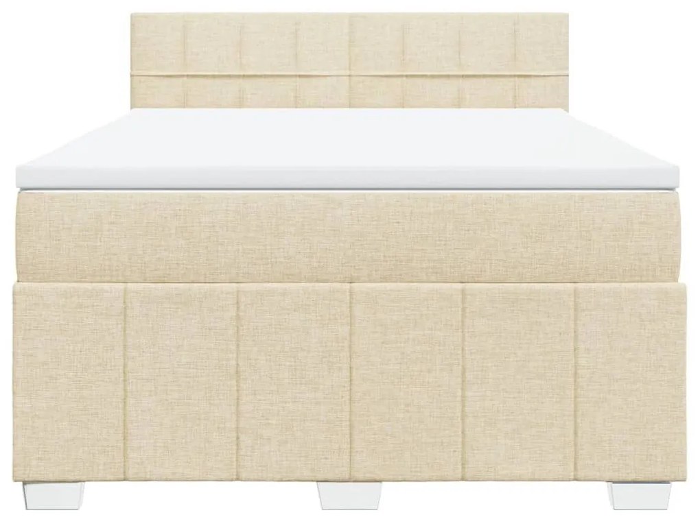 Κρεβάτι Boxspring με Στρώμα Κρεμ 160x200 εκ. Υφασμάτινο - Κρεμ