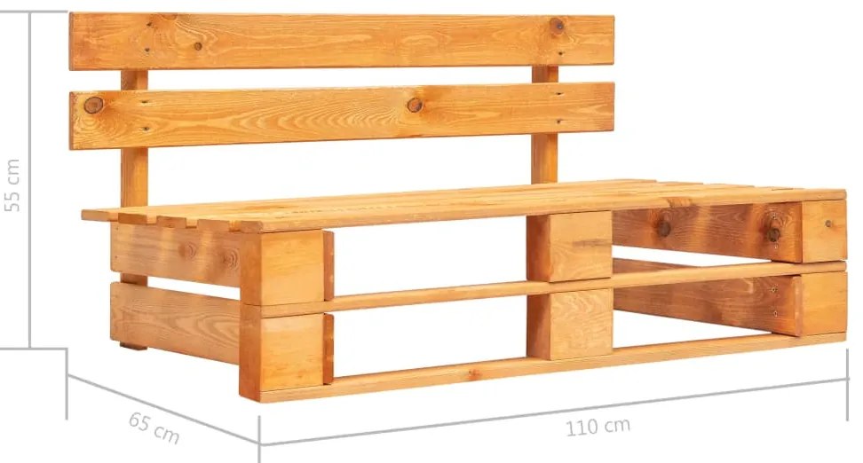 vidaXL Καναπές Κήπου Μεσαίος από Παλέτες Μελί Εμποτισμένο Ξύλο Πεύκου
