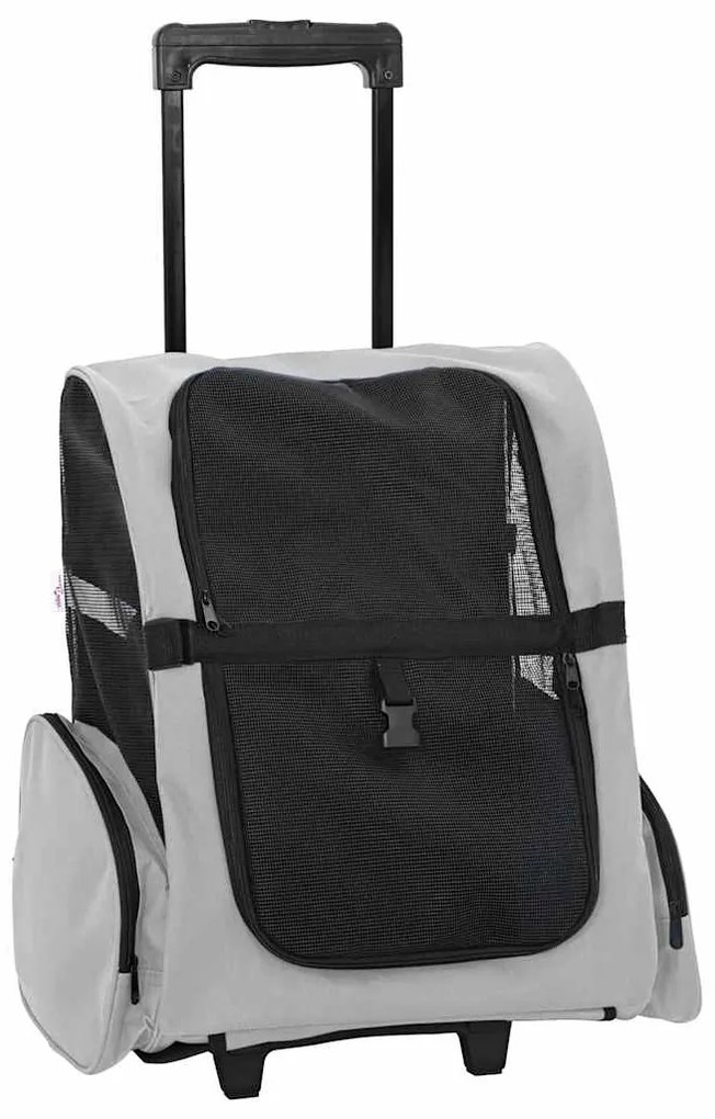 vidaXL Καρότσι Κατοικίδιων 3 σε 1 Γκρι 48x32x(57-106) εκ. από Ύφασμα Oxford