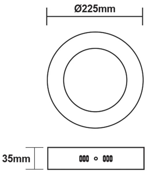 ΛΕΥΚΟ ΣΤΡΟΓΓΥΛΟ LED ΠΑΝΕΛ ΟΡΟΦΗΣ 18W 3000K 1700Lm Φ209mm 230V AC Ra80