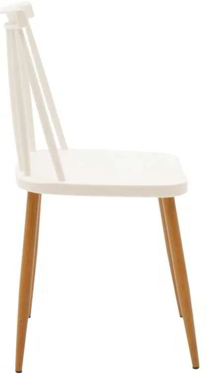 Τραπεζαρία Aurora-Julita pakoworld σετ 5τεμ pp-mdf σε λευκό-φυσική απόχρωση Φ80x73εκ