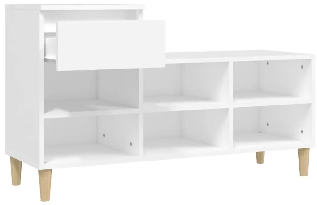vidaXL Παπουτσοθήκη Λευκή 102x36x60 εκ. από Επεξεργασμένο Ξύλο