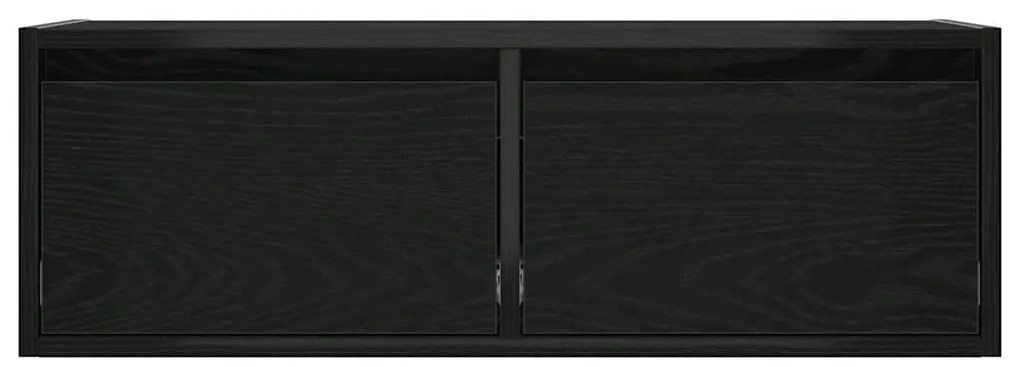 vidaXL Έπιπλο Τηλεόρασης με LED Μαύρη βελανιδιά 75x35,5x25 εκ.