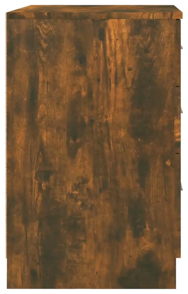 vidaXL Κομοδίνο Καπνιστή Δρυς 40 x 40 x 63 εκ. από Επεξεργασμένο Ξύλο