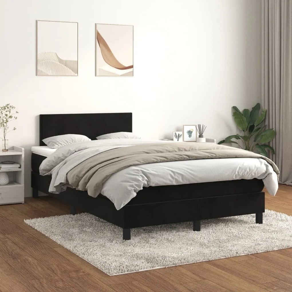 ΚΡΕΒΑΤΙ BOXSPRING ΜΕ ΣΤΡΩΜΑ ΜΑΥΡΟ 120X190 ΕΚ. ΒΕΛΟΥΔΙΝΟ 3269827