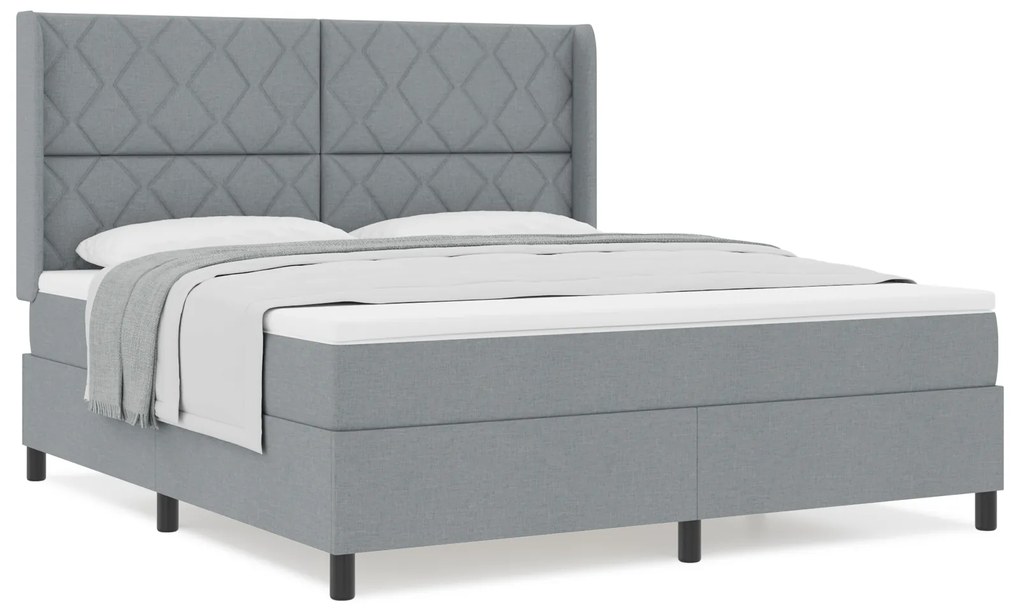 vidaXL Κρεβάτι με Στρώμα Light Grey 180x200 cm Ύφασμα
