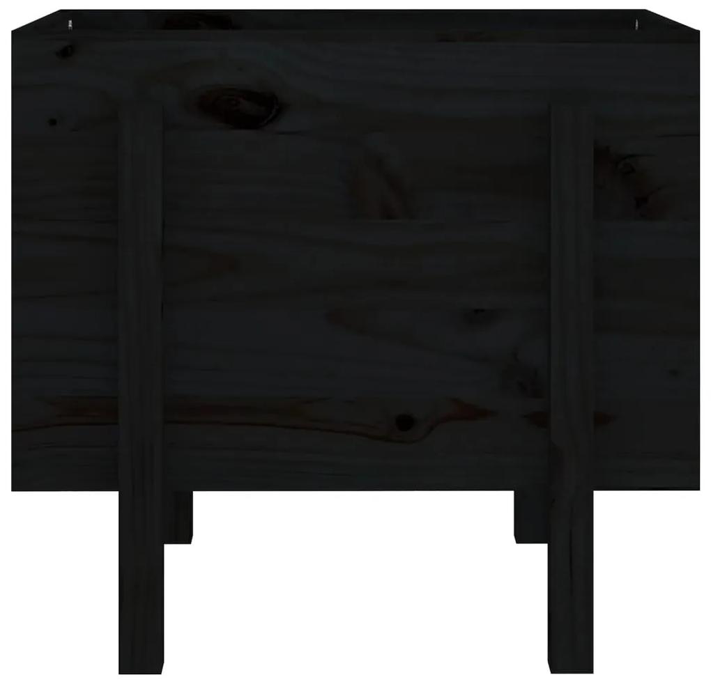 Ζαρντινιέρα Μαύρη 62x50x57 εκ. από Μασίφ Ξύλο Πεύκου - Μαύρο