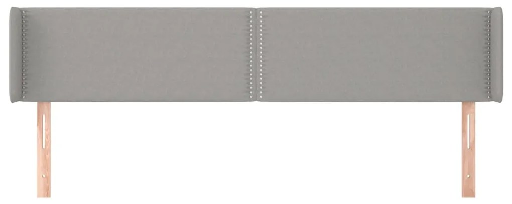 vidaXL Κεφαλάρι με Πτερύγια Ανοιχτό Γκρι 163x16x78/88 εκ. Υφασμάτινο