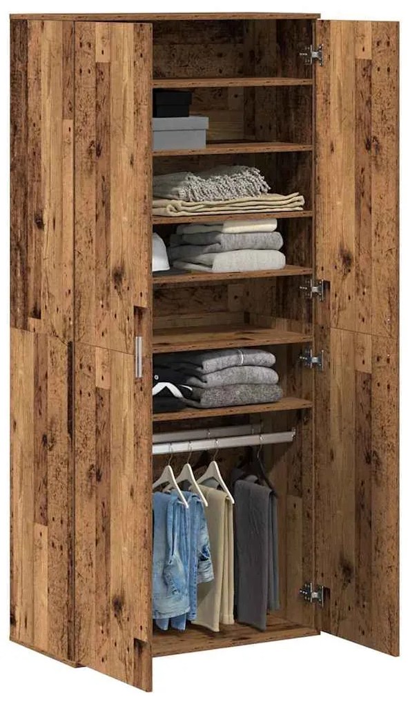 vidaXL Γραφείο με ράφι Παλιό Ξύλο 80 x 39 x 178 εκ Επεξεργασμένο ξύλο