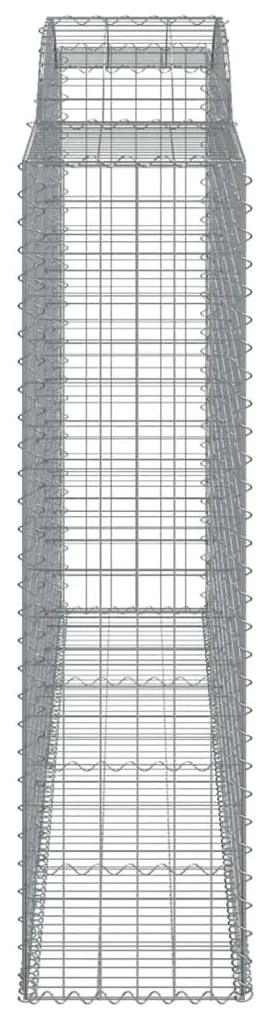 Συρματοκιβώτια Τοξωτά 15 τεμ. 300x50x180/200 εκ. Γαλβαν. Ατσάλι - Ασήμι