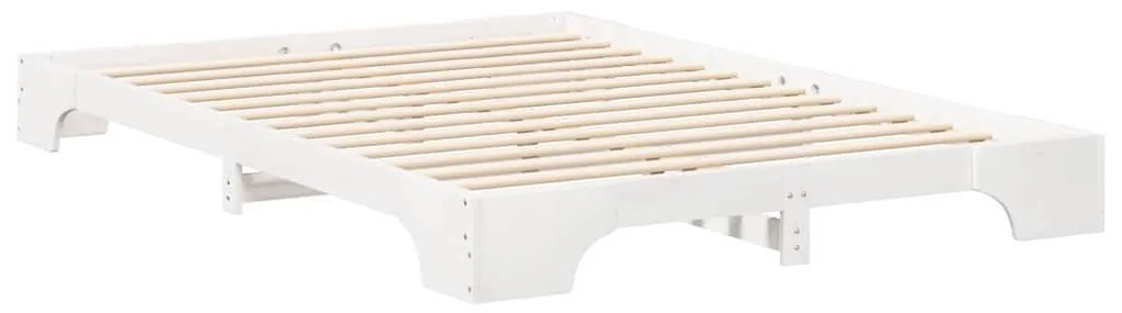 vidaXL Κρεβάτι δαπέδου με αποθήκευση Λευκό 140 x 210 cm ξύλο