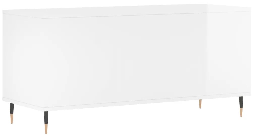 vidaXL Έπιπλο Δίσκων Γυαλ. Λευκό 100x38x48 εκ. από Επεξεργασμένο Ξύλο