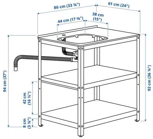 GRILLSKÄR μονάδα για νεροχύτη/εξωτερικού χώρου, 86x61 cm 605.232.75