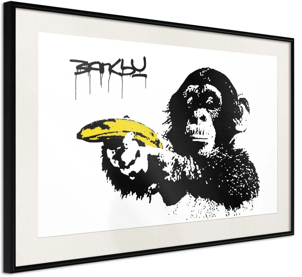 Αφίσα - Banksy: Banana Gun II - 30x20 - Μαύρο - Με πασπαρτού