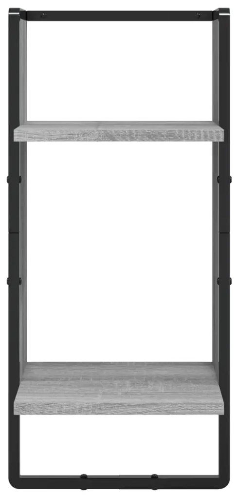 vidaXL Ράφια Τοίχου Σετ 4 τεμ. με Μπάρες Γκρι Sonoma Επεξ. ξύλο