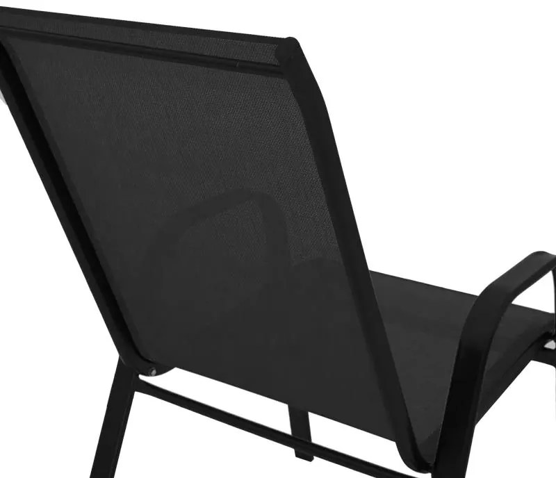 Καρέκλα - Πολυθρόνα Calan μέταλλο μαύρο - textilene μαύρο 55x75x90 εκ. 54x74x91 εκ.