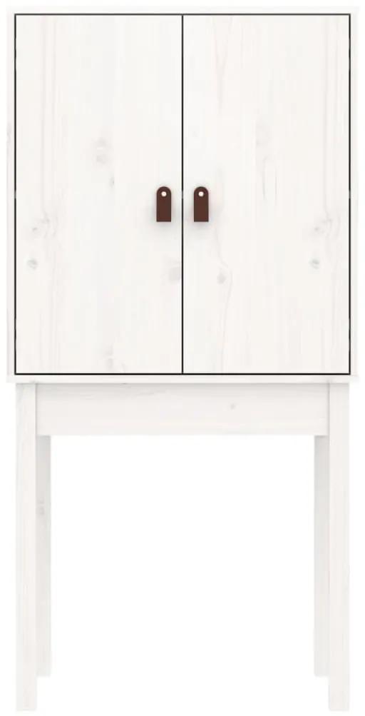 Ντουλάπι Ψηλό Λευκό 60 x 40 x 120 εκ. από Μασίφ Ξύλο Πεύκου - Λευκό