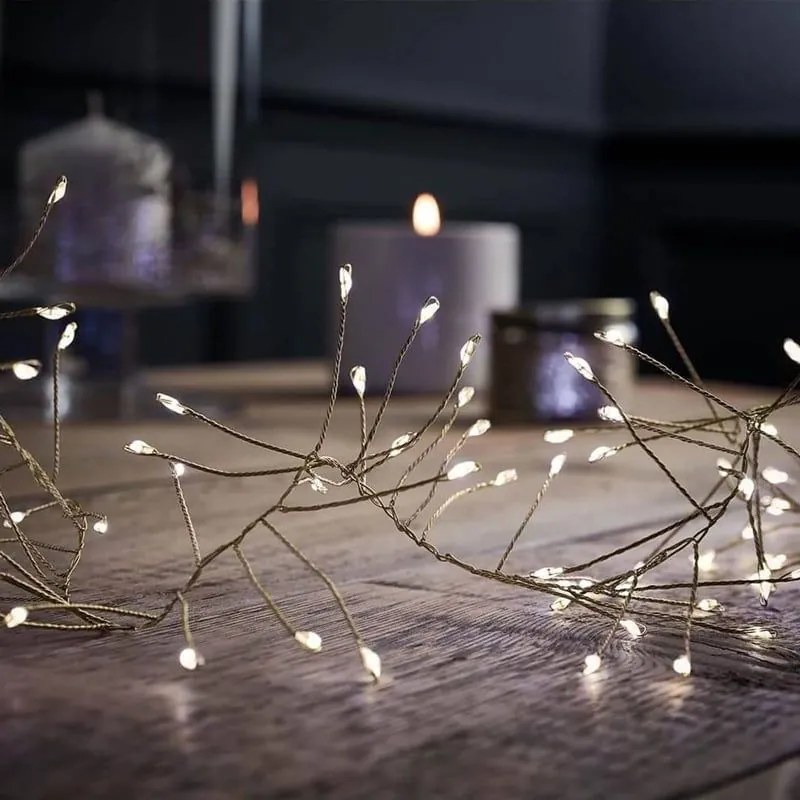 Χριστουγεννιάτικα Λαμπάκια LED ψυχρό χρώμα με Διαφανές Καλώδιο 100led - Christmas lights white light-890050-190786