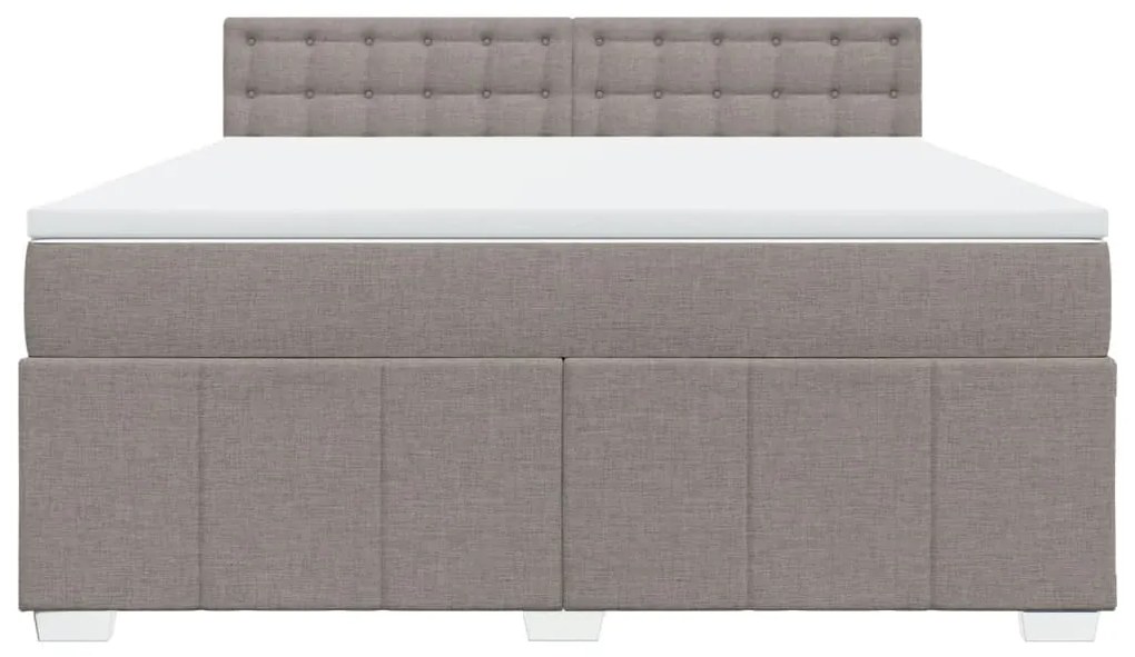 vidaXL Κρεβάτι Boxspring με Στρώμα Taupe 180x200 εκ. Υφασμάτινο