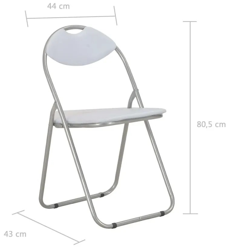 Καρέκλες Τραπεζαρίας Πτυσσόμενες 4 τεμ. Λευκές Συνθετικό Δέρμα - Λευκό
