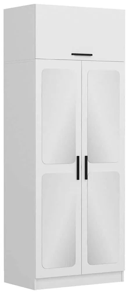Ντουλάπα Δίφυλλη Με Πατάρι Kale 506MNR2222 90x52x255cm White Δίφυλλη