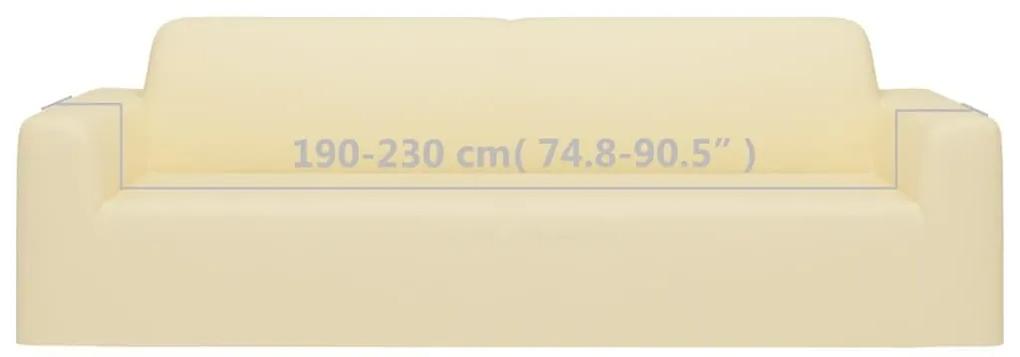 Κάλυμμα 3θέσιου Καναπέ Ελαστικό Κρεμ από Πολυεστερικό Ζέρσεϊ - Κρεμ