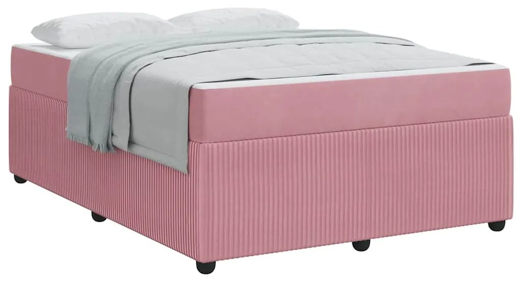 vidaXL Σκελετός κρεβατιού με στρώμα Άλλο Ροζ 140 x 200 cm Βελούδο