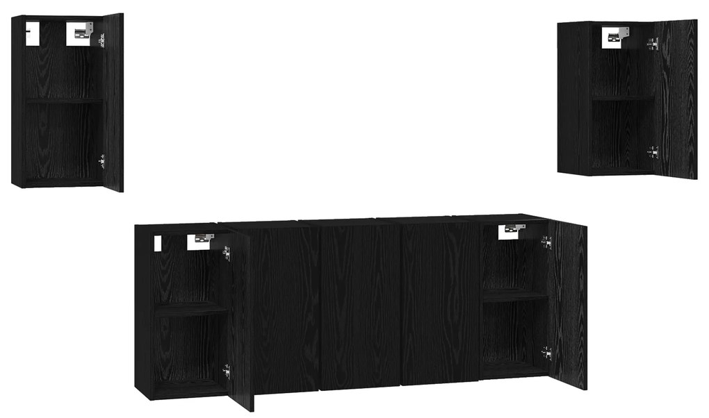 vidaXL Σετ επίπλου τηλεόρασης 7 pcs Μαύρη δρυς 30.5 x 30 x 60 εκ.