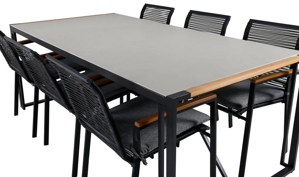 Σετ Τραπέζι και καρέκλες Dallas 639, Spraystone, 78 kg, Μέταλλο, Ξύλο: Ξύλο Teak, Μαξιλάρι καθίσματος: Ναι | Epipla1.gr