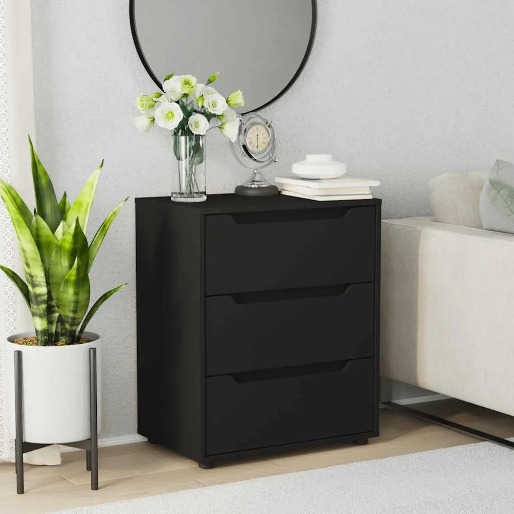 vidaXL Sideboard &quot;VISNES&quot; Μαύρο 60x40x73 cm Ξύλο μηχανής