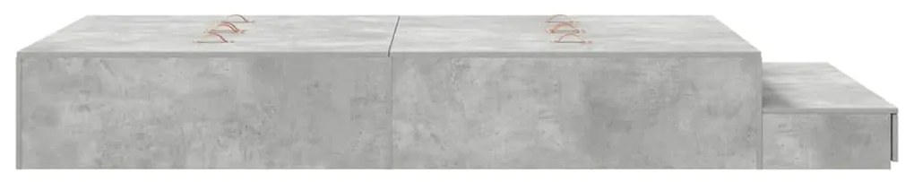 vidaXL Κρεβάτι με αποθηκευτικό χώρο με συρτάρι Σκυρόδεμα Γκρι 120 cm