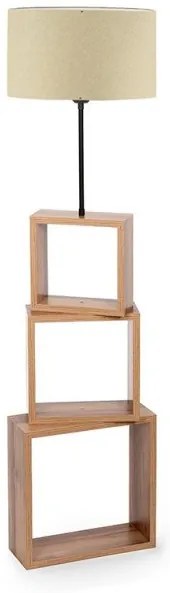 Φωτιστικό δαπέδου με Ξύλο Claude 37x20x140εκ Megapap-GP029-0005,1-Μπεζ GP029-0005,1