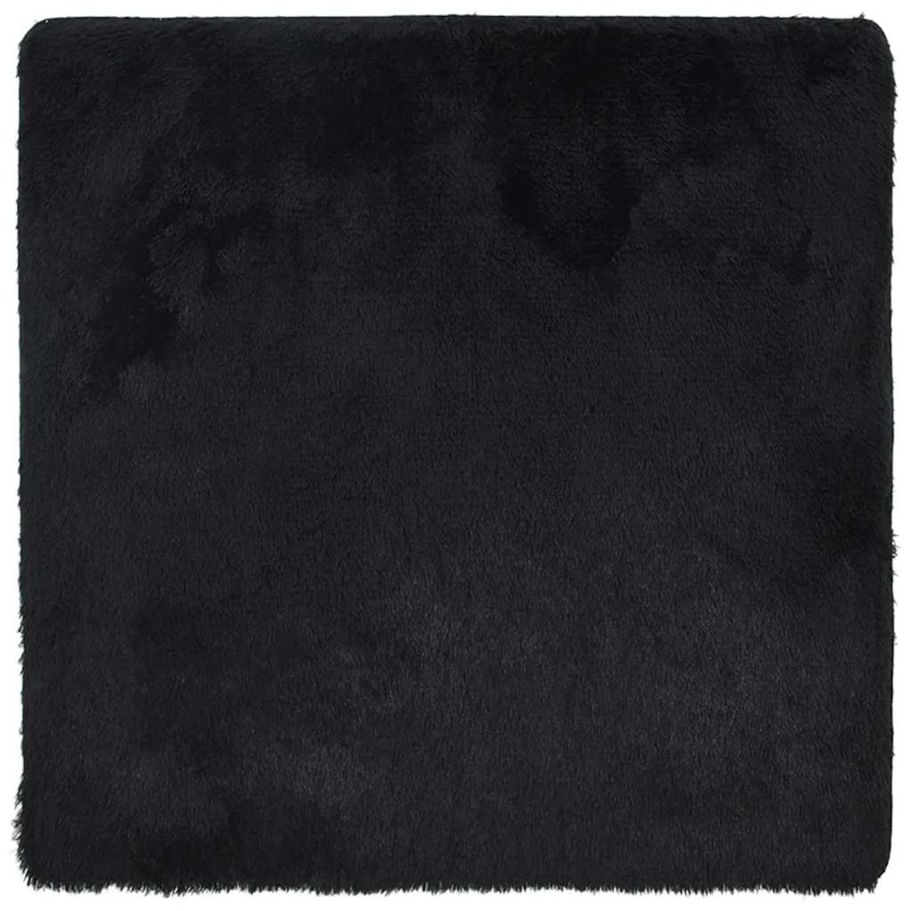 Χαλί Shaggy με Ψηλό Πέλος NAVARRA Μαύρο 240x240 εκ. πολυεστέρας - Μαύρο