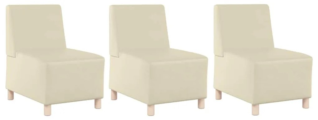 vidaXL Μοναδικός Καναπές χωρίς Χερούλια 3 pcs Κρεμ 55 x 74 x 82 εκ.