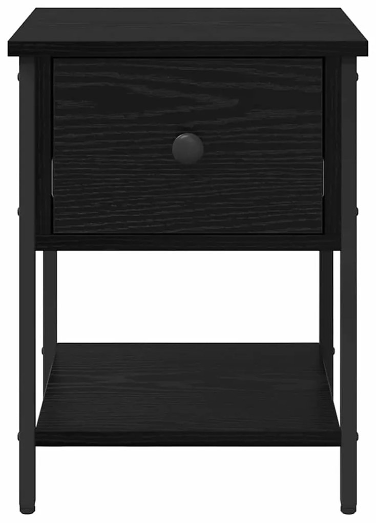 vidaXL Κομοδίνο 2 pcs Μαύρη Οξυά 34 x 35,5 x 45 εκ Επεξεργασμένο ξύλο