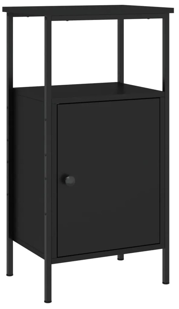 vidaXL Κομοδίνο Μαύρο 41 x 31 x 80 εκ. από Επεξεργασμένο Ξύλο