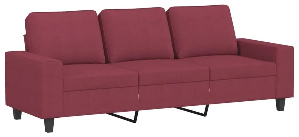 Καναπές Τριθέσιος Μπορντό 180 εκ. Υφασμάτινος - Κόκκινο