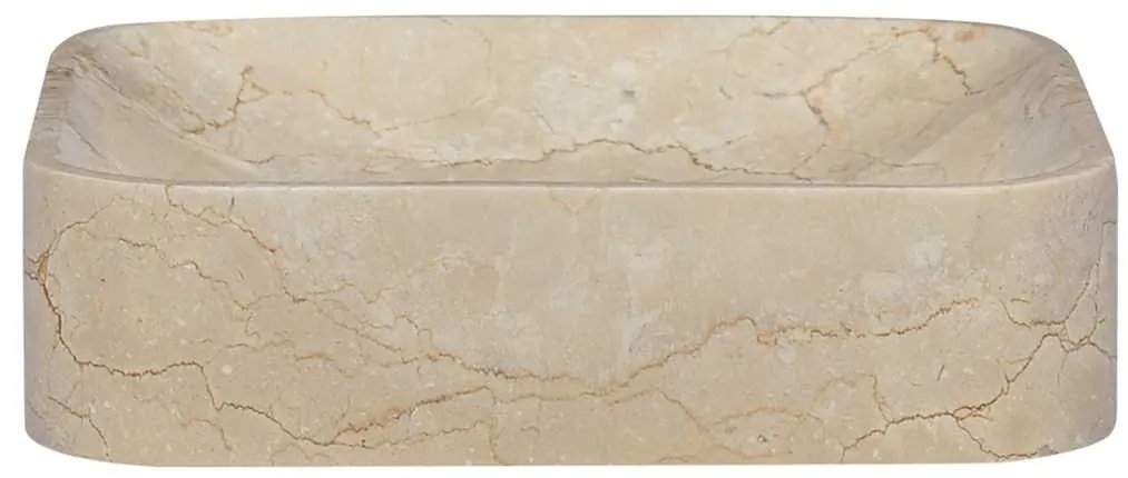 vidaXL Νιπτήρας Κρεμ 40 x 40 x 10 εκ. Μαρμάρινος