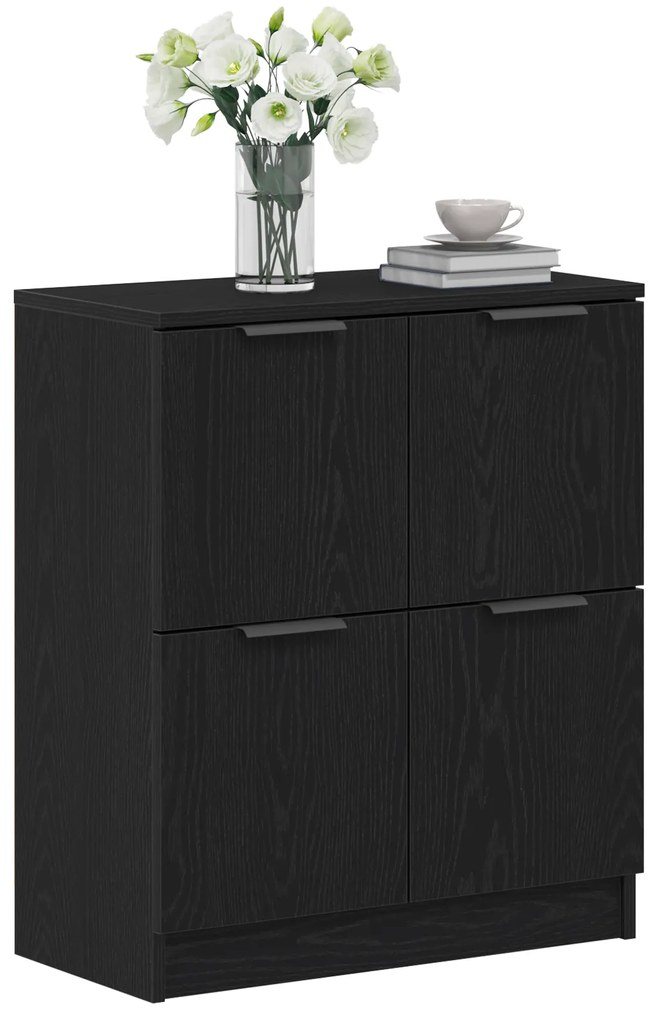 vidaXL Μαύρος Δρυς Μπουφές - 60 x 30 x 70 εκ. - Κατασκευασμένος από Επεξεργασμένο Ξύλο